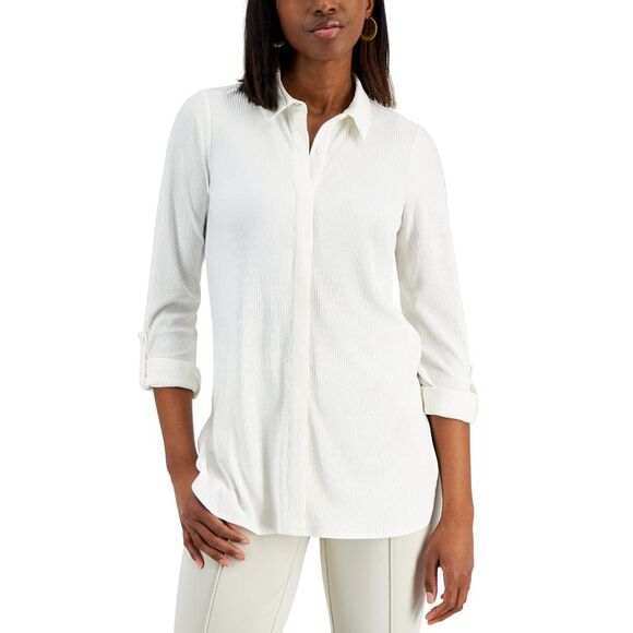Alfani Textured Button Tunic - Picture 3 of 3